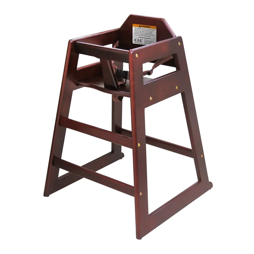 CAC China CHWH-30MAH Solid Wood High Chair, 29-3/4"H, Mahogany Finish