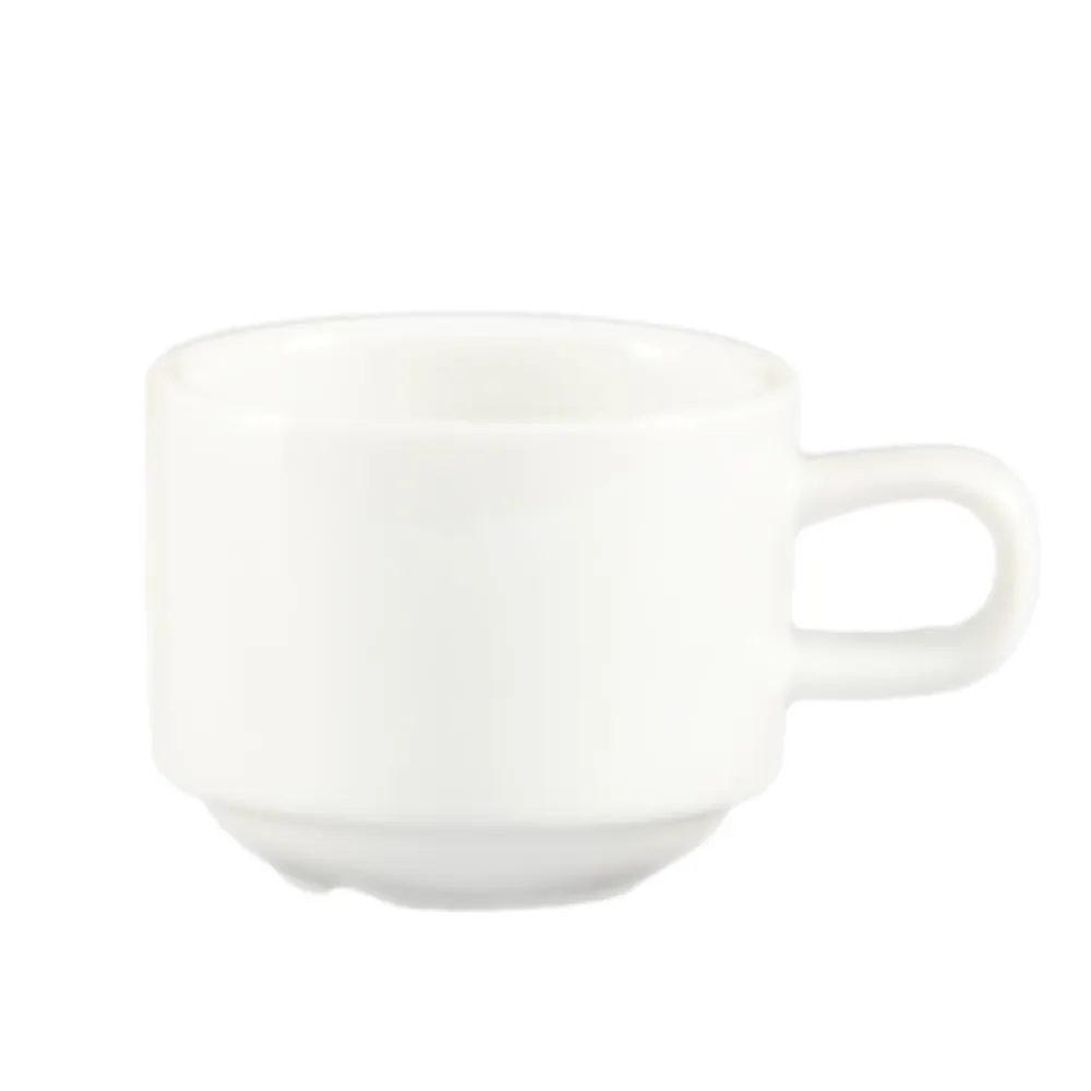 CAC China CLB-35 Clinton Demitasse Cup, 3.5 oz (2½" Dia x 2" H), White Porcelain - 1 Dozen