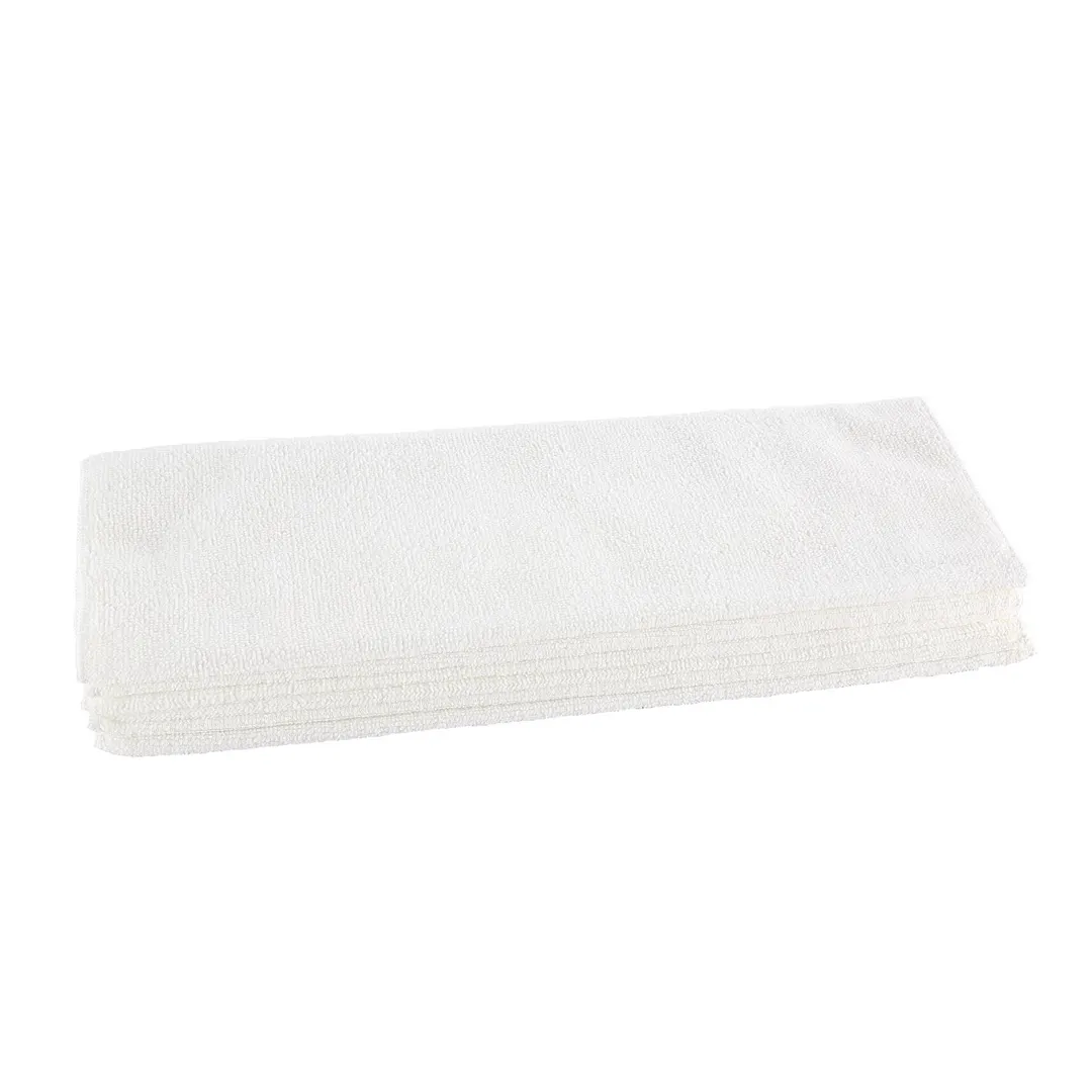 CAC China CLMF-16WT Microfiber Cleaning Cloth, 16" x 16", White, Ultra-Soft - 6/Pack