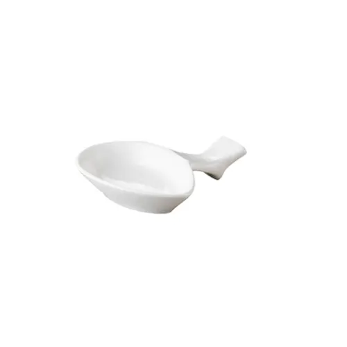 CAC China CN-A2 Spoon & Chopstick Stand, 3.75"L x 3.25"W x 0.5"H, White, Dishwasher Safe - 1 Dozen