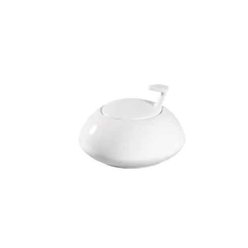 CAC China COL-HSP Sugar Bowl, 3.25" Round Porcelain with Lid, White, Oven Microwave Safe - 1 Dozen