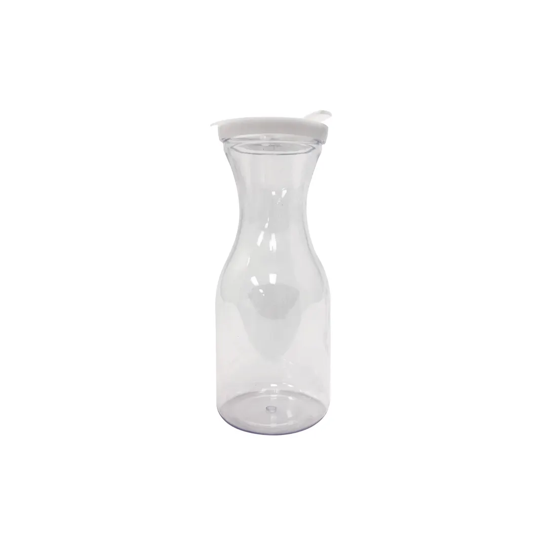CAC China DCTL-05 Beverage Decanter, 0.5 Qt (13-23 Oz) Clear Plastic with Cover, NSF Certified