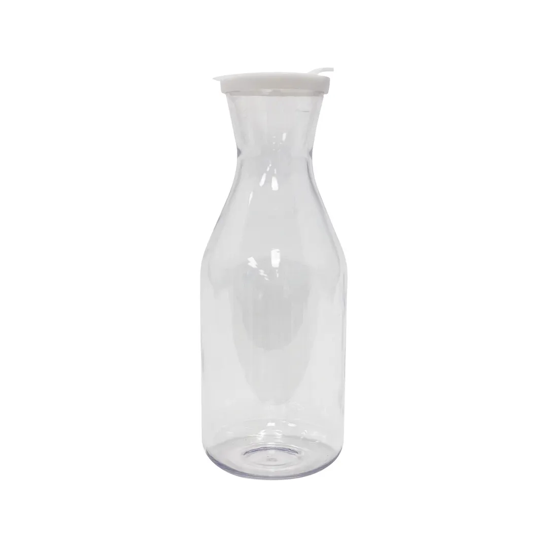 CAC China DCTL-16 Decanter Carafe, 1.6 Qt (35‑59 oz) Clear Plastic Beverage Dispenser with Cover, NSF Certified