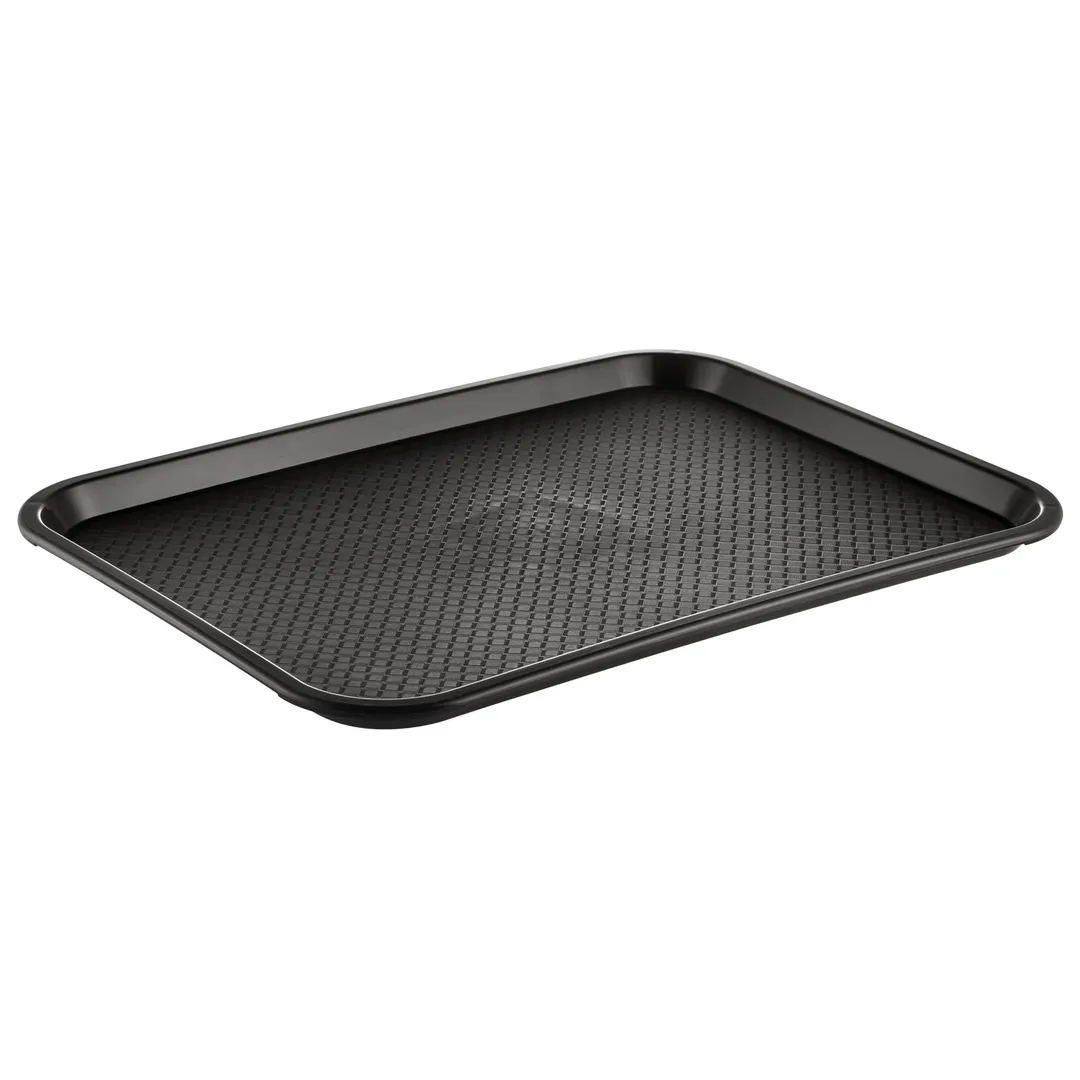 CAC China DSPT-1418K Cafeteria Tray, 18"L x 14"W, Polypropylene, Black, Rectangular