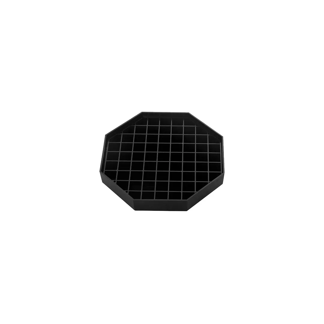 CAC China DTBV-6 Drip Tray, 6" Black Plastic, Octagon, BPA‑Free, NSF Certified - 4/Pack