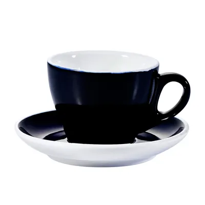CAC China E-75-CBU Cup & Saucer Set, 3-5/8"x2-5/8" Cup and 5-7/8"x1" Saucer, Porcelain, Blue - 1/Set