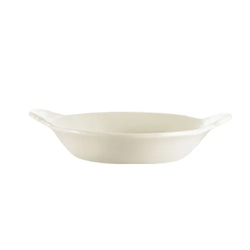 CAC China EGD-16 - Oval Stoneware Au Gratin Dish, 24 oz, Bone White, Dishwasher Safe - 1 Dozen