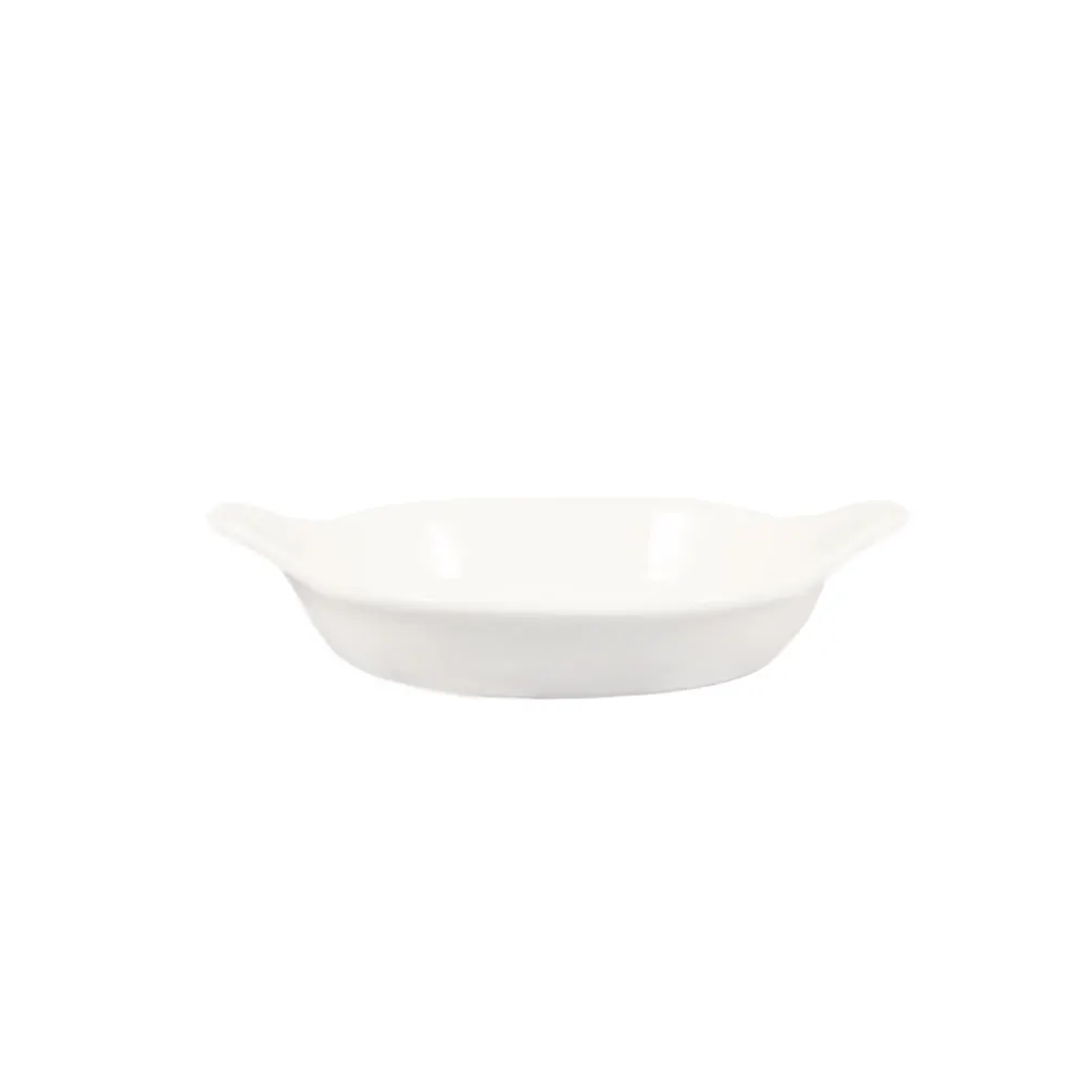 CAC China EGD-6 - Oval 6" x 4-7/8" Egg Dish, 6 oz, Bone White Ceramic, Dishwasher Safe - 1 Dozen