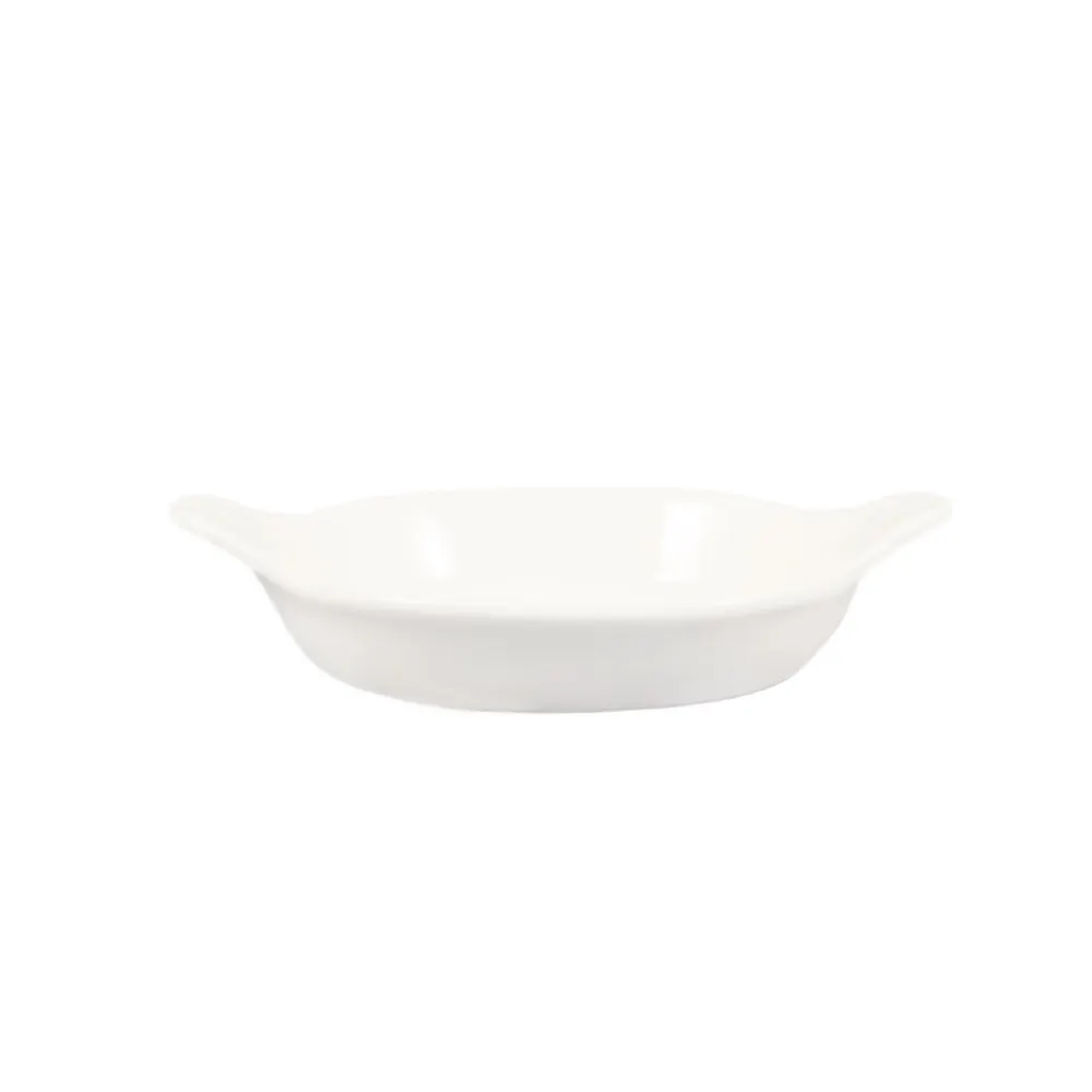CAC China EGD-8 - Oval 8 oz Egg Dish, 7-7/8" L x 6-1/2" W x 1-1/4" H, Stoneware, Oven Safe - 1 Dozen