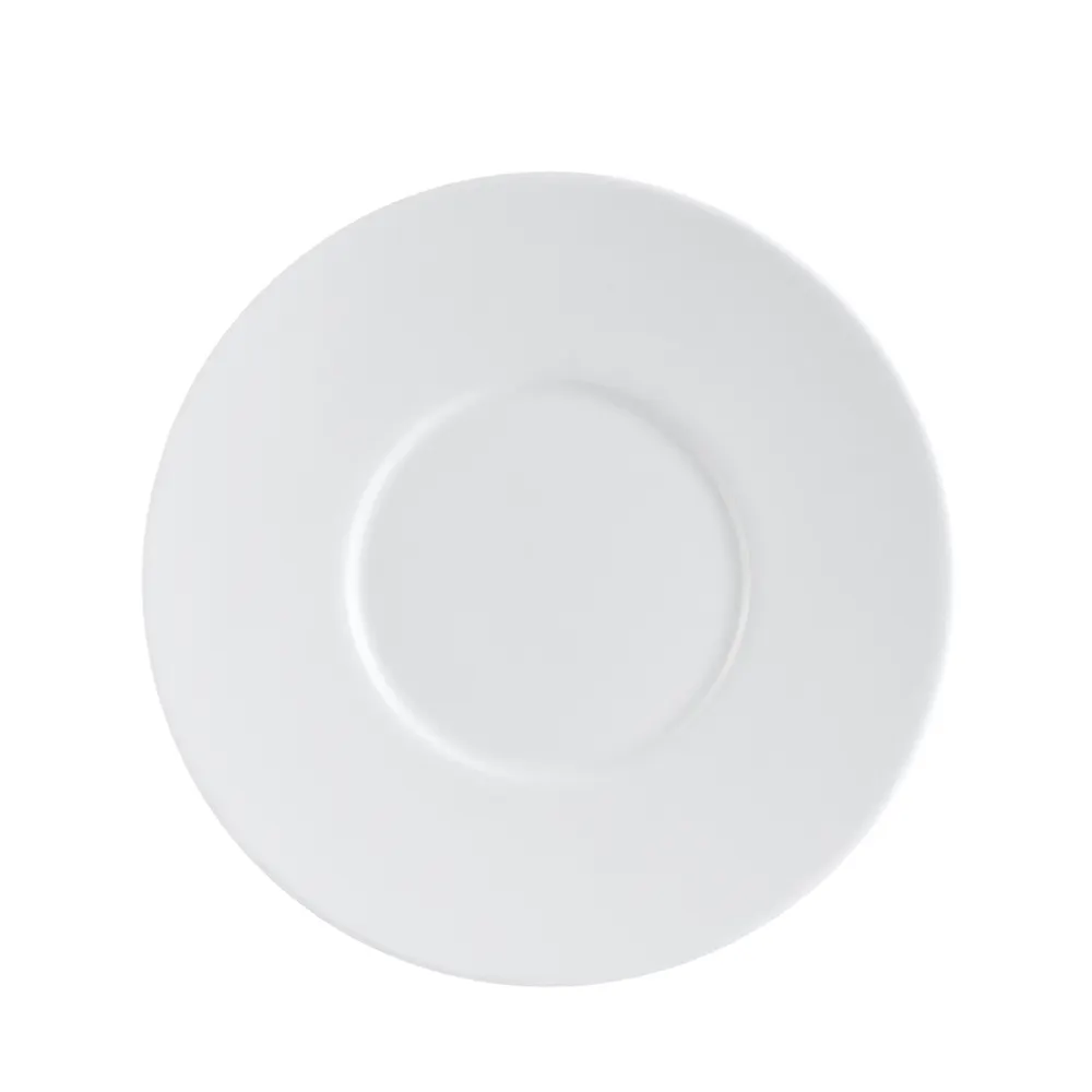 CAC China EVT-2 Everest Saucer 6" Diameter Round Porcelain Bone White Oven Microwave Safe - 1 Dozen