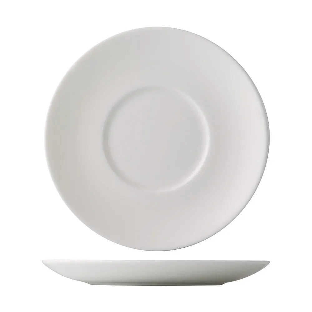 CAC China EVT-36 Round Porcelain Saucer 4.5" Dia x 0.38" H Bone White Dishwasher Safe - 1 Dozen
