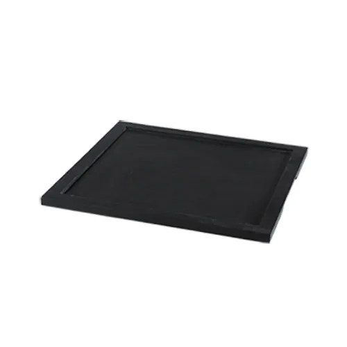 CAC China F-14W Fortune Tray, Square 14" x 14" x 0.5" Wood Serving & Display Tray in Black Finish