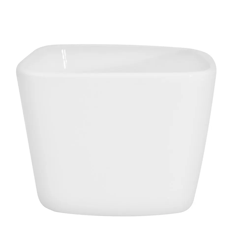 CAC China F-CQ7 Bouillon Cup, 7.5 oz (3.5"x3.5"x2.5"), Square Porcelain, Super White - 1 Dozen