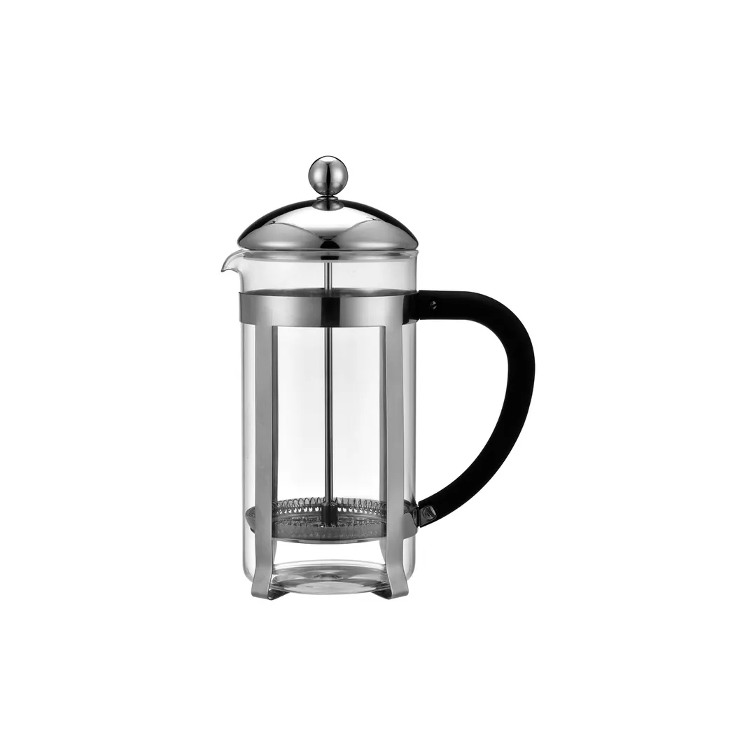 CAC China FCPS-33 French Press, 33 oz, Black Handle, 304 Steel Plug & Filter, Glass Body