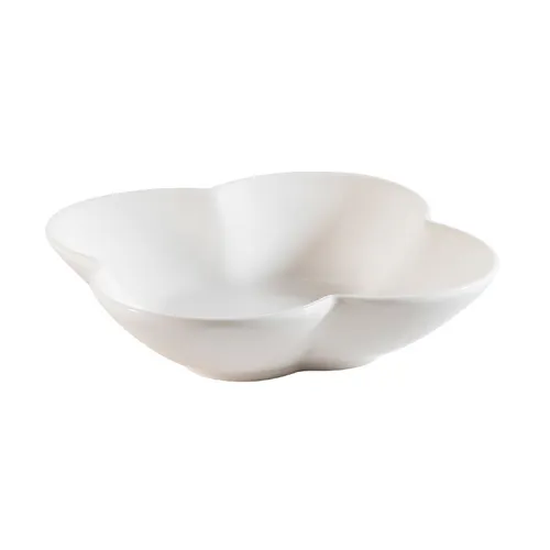 CAC China FDF-6 Flower Dish Bowl, 5" x 5" x 1.5" Porcelain Bone White, Microwave Safe - 1 Dozen