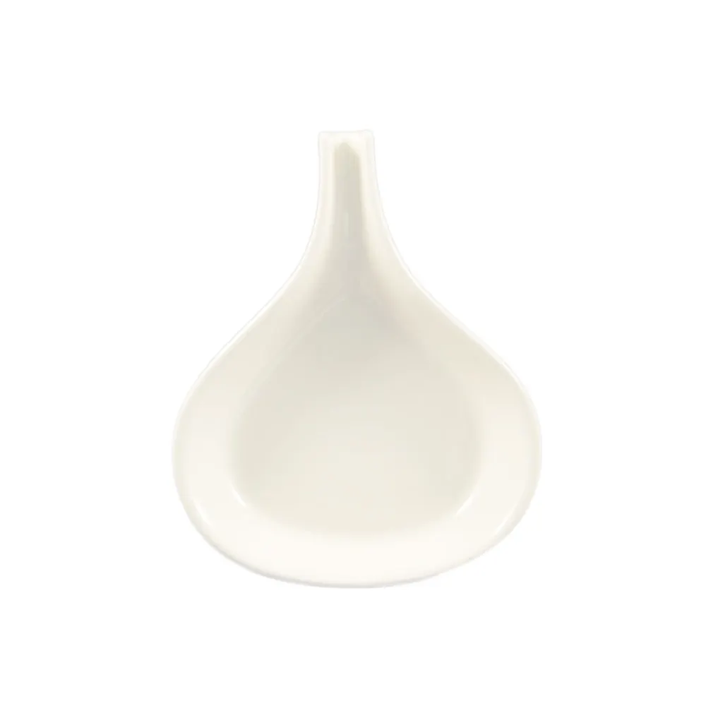 CAC China FP-12-W - Fry Pan Server 12 oz 9"¼ x 7" Pear Shape Ceramic American White - 1 Dozen
