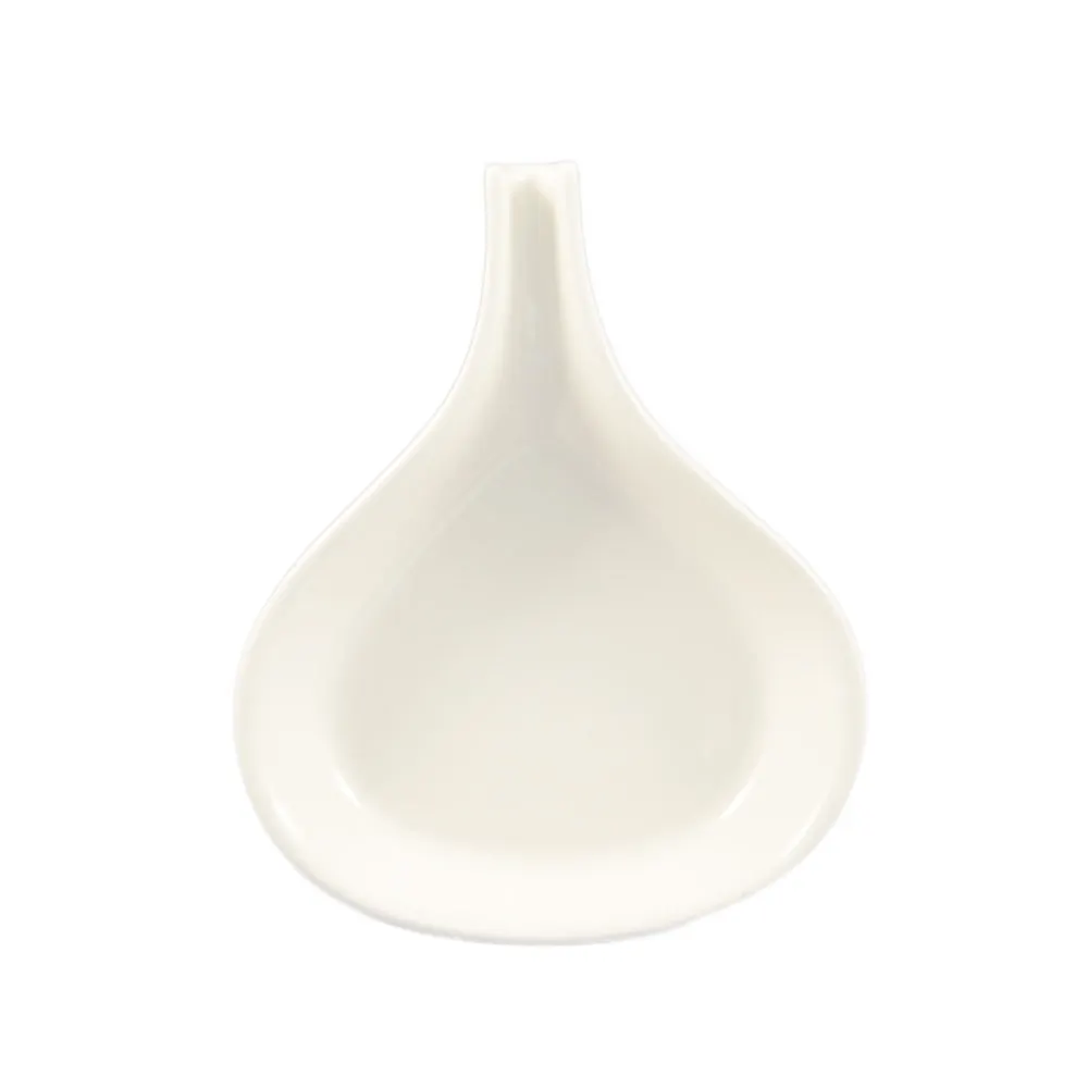 CAC China FP-18-W Fry Pan Server, 18 oz (10"×8¼"×1¼"), Pear‑Shape Ceramic, American White - 1 Dozen