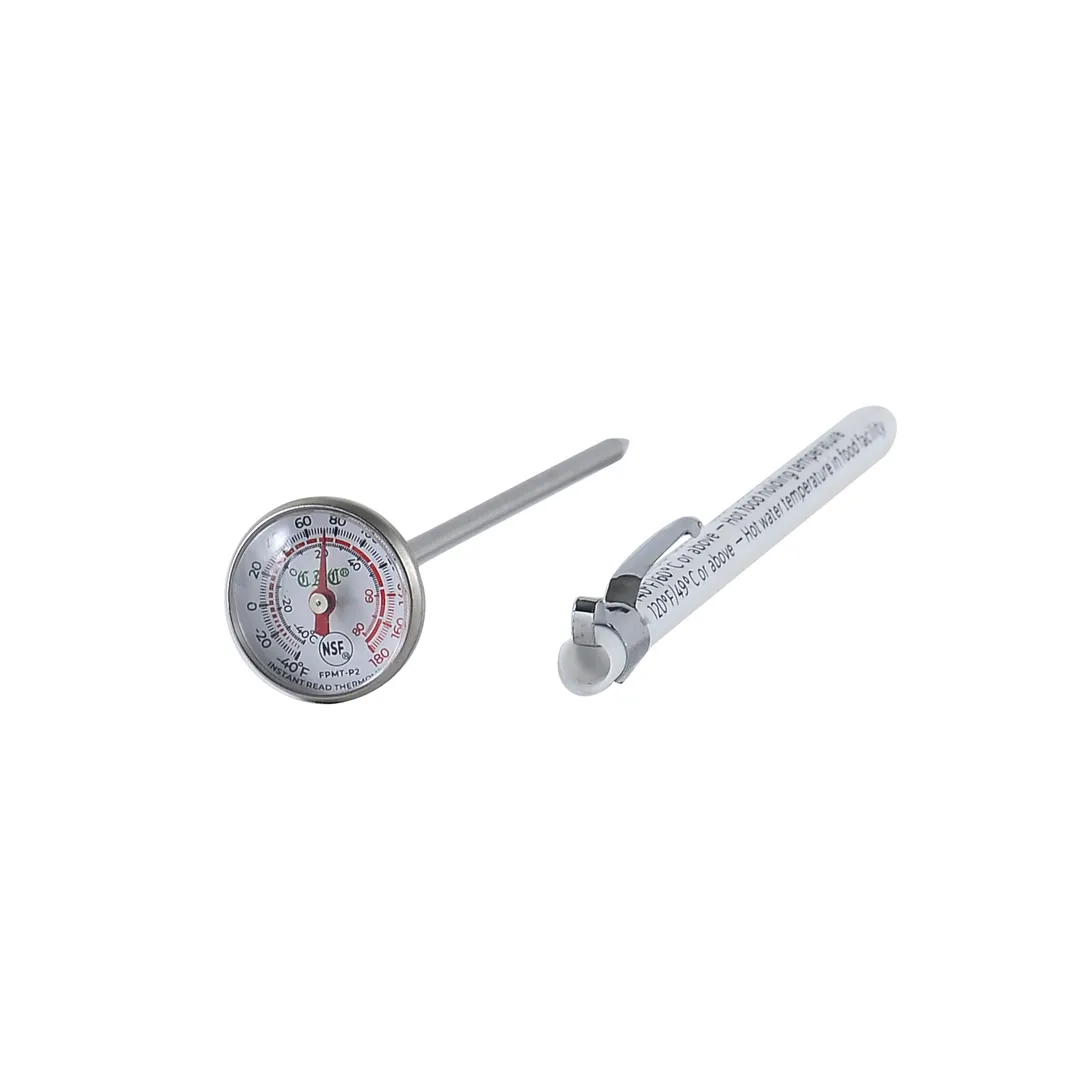 CAC China FPMT-P2 Equil Thermo Pocket Thermometer, 1" Dial, 5" Probe, -40-180°F, Calibratable, NSF