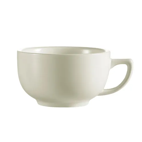 CAC China FR-56 Cappuccino Cup, 14 oz, 4¾" Dia x 2½" H, White Ceramic, Microwave Safe - 1 Dozen