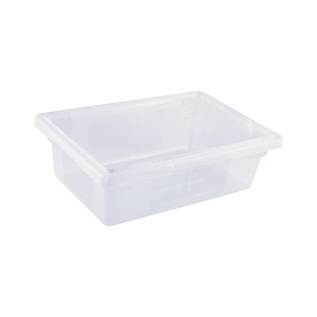 CAC China FS1H-6C Food Storage Box, 3.5 Gallon, Half-Size, 18"L x 12"W x 6"H, Polycarbonate, Clear