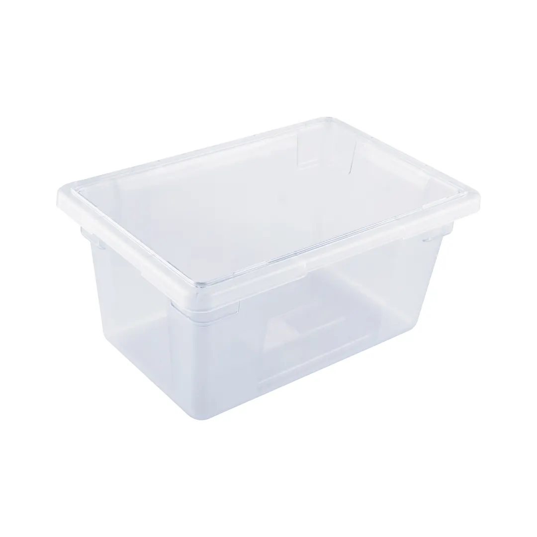 CAC China FS1H-9C Food Storage Box, 5 Gallon, Half-Size, 18"L x 12"W x 9"H, Polycarbonate, Clear