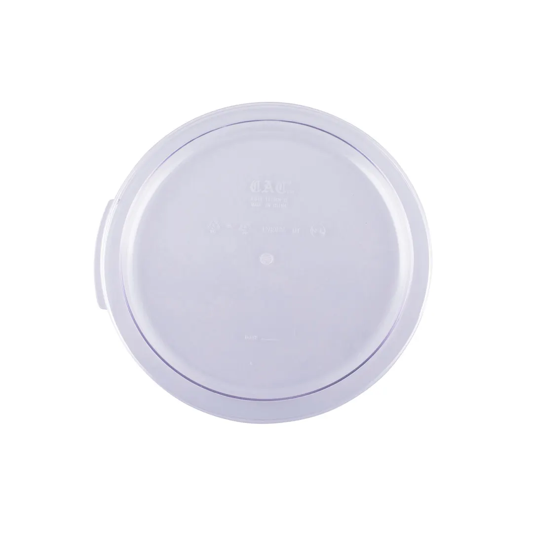 CAC China FS1R-1282CV-C Food Storage Cover, Clear Polycarbonate, Round, for 12, 18 & 22 qt