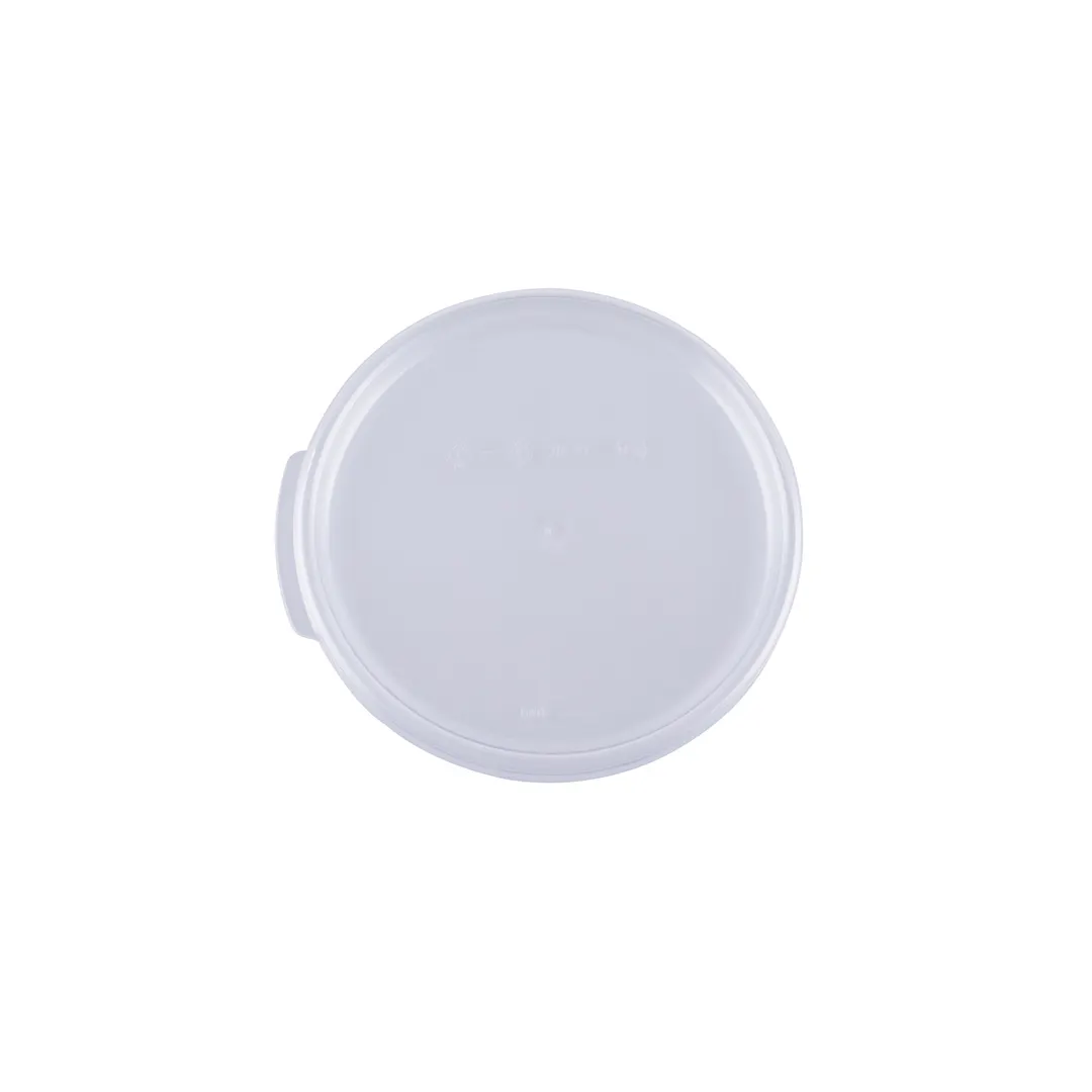 CAC China FS1R-24CV-C Food Storage Container Cover, Clear Polycarbonate, Round, Fits 2 & 4 Quart Containers