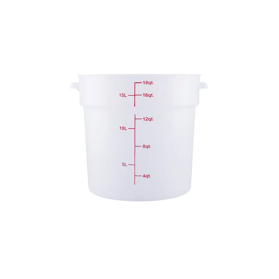 CAC China FS2P-18T Food Storage Container: 18‑Quart Round, Translucent Polypropylene, BPA‑Free, NSF