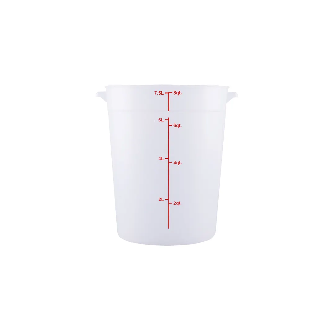 CAC China FS2P-8T, 8 Qt Round Stackable Food Container, Polypropylene Translucent, BPA‑Free