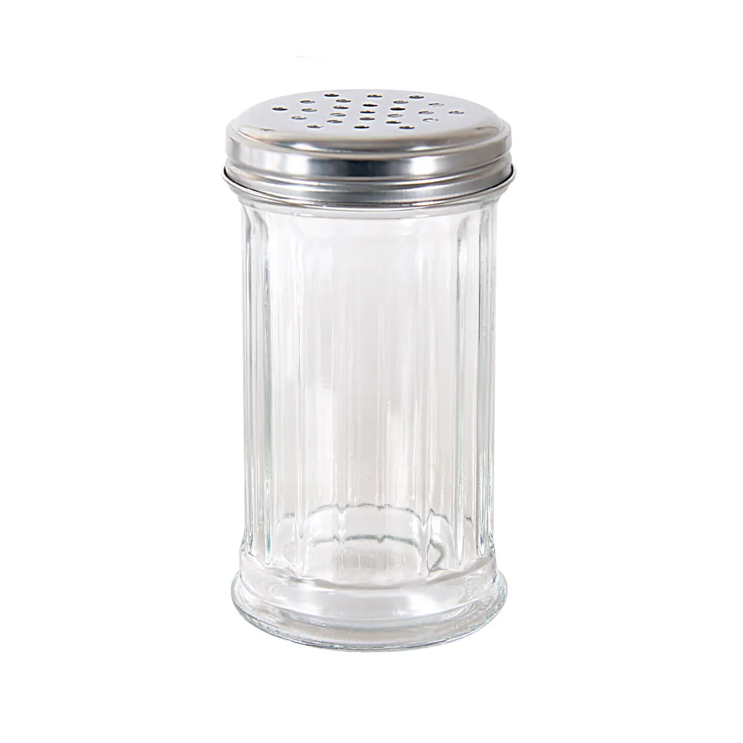 CAC China G2SP-12P Sugar Pourer Shaker, 12 oz Glass with Stainless Steel Top - 1 Dozen