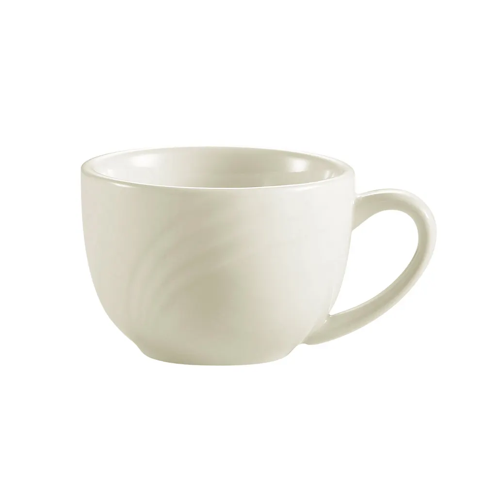 CAC China GAD-1 Garden State Coffee Cup, 7 oz Bone White Porcelain, Dishwasher Safe - 1 Dozen