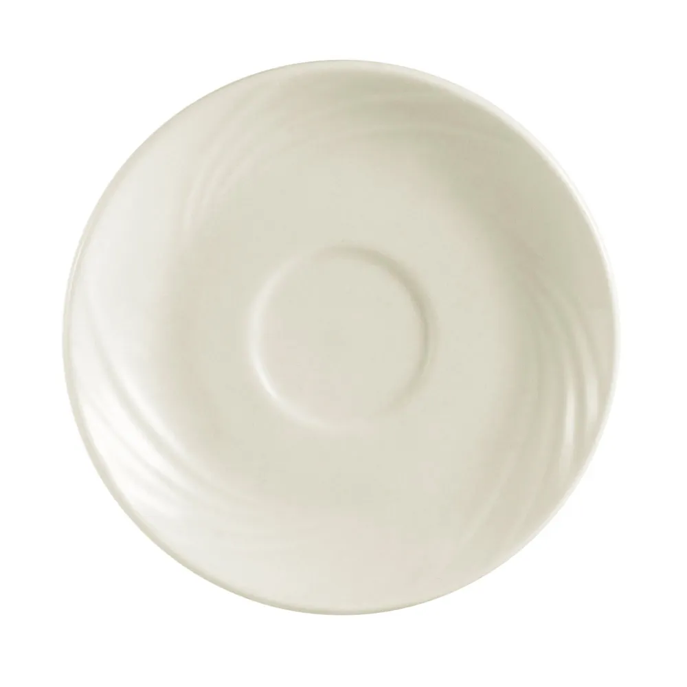 CAC China GAD-2 Round Porcelain Saucer, 5.5" Dia x 0.5" H, Bone White, Dishwasher Safe - 1 Dozen