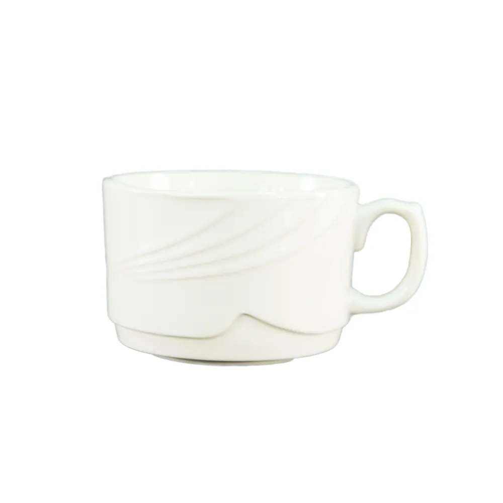 CAC China GAD-35 Demitasse Cup, 3.5 oz (2‑7/8" Dia x 2" H), White Porcelain - 1 Dozen