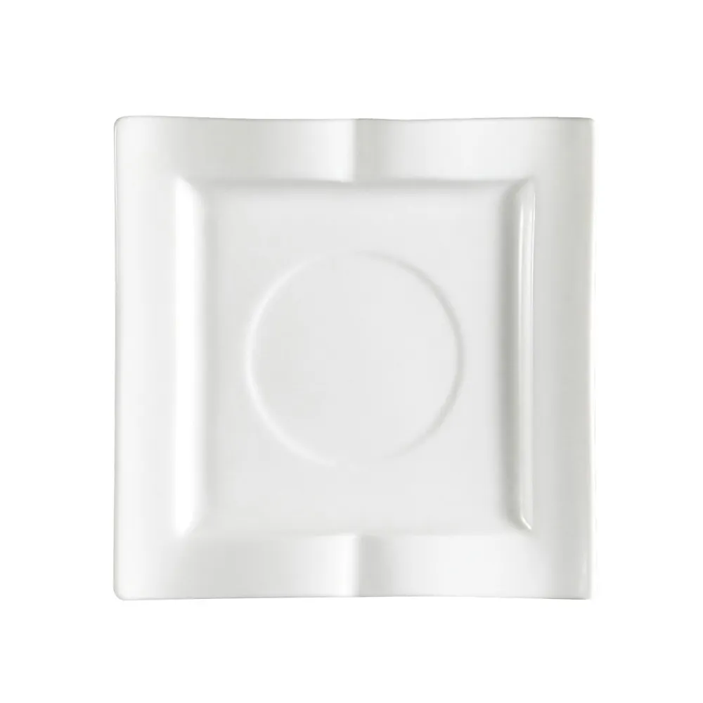 CAC China GBK-2 Goldbook Saucer 5.5" x 5.5" x 0.75", White Porcelain, Oven Microwave Safe - 1 Dozen