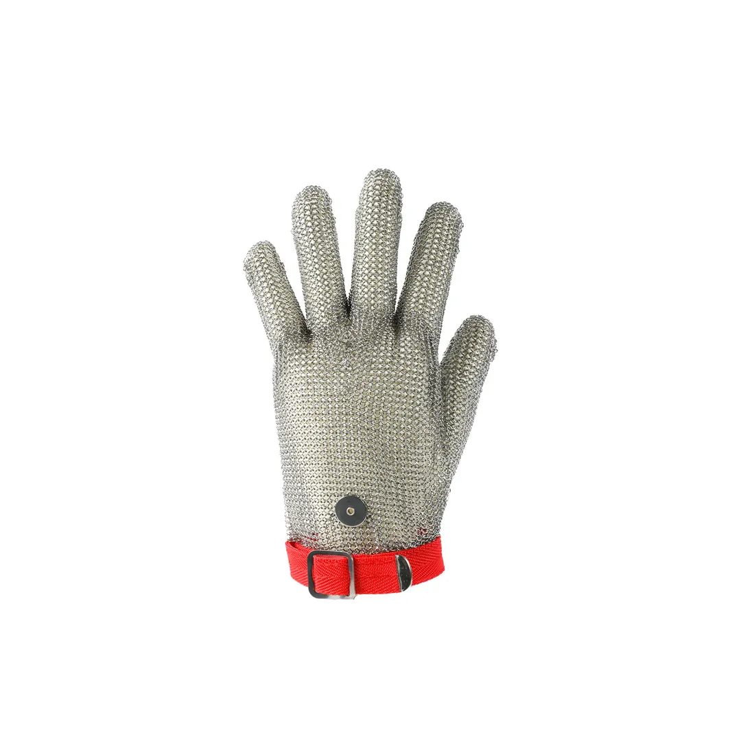 CAC China GLCR-9M Cut Resistant Glove, Medium, Stainless Steel Mesh, Strap, ANSI A9 Protection