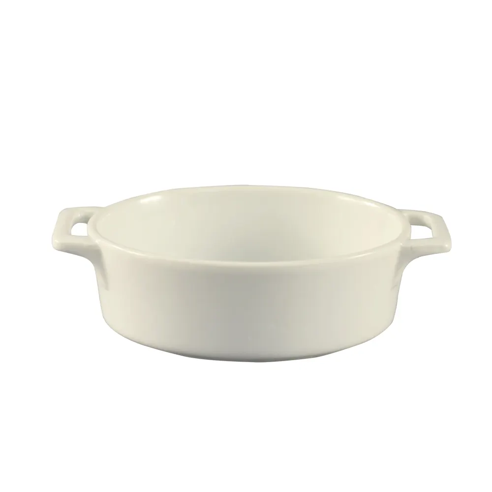 CAC China GMJ-6 12 oz Jar (6½" L x 4½" W x 2" H) Porcelain White with Handles and Lid - 1 Dozen