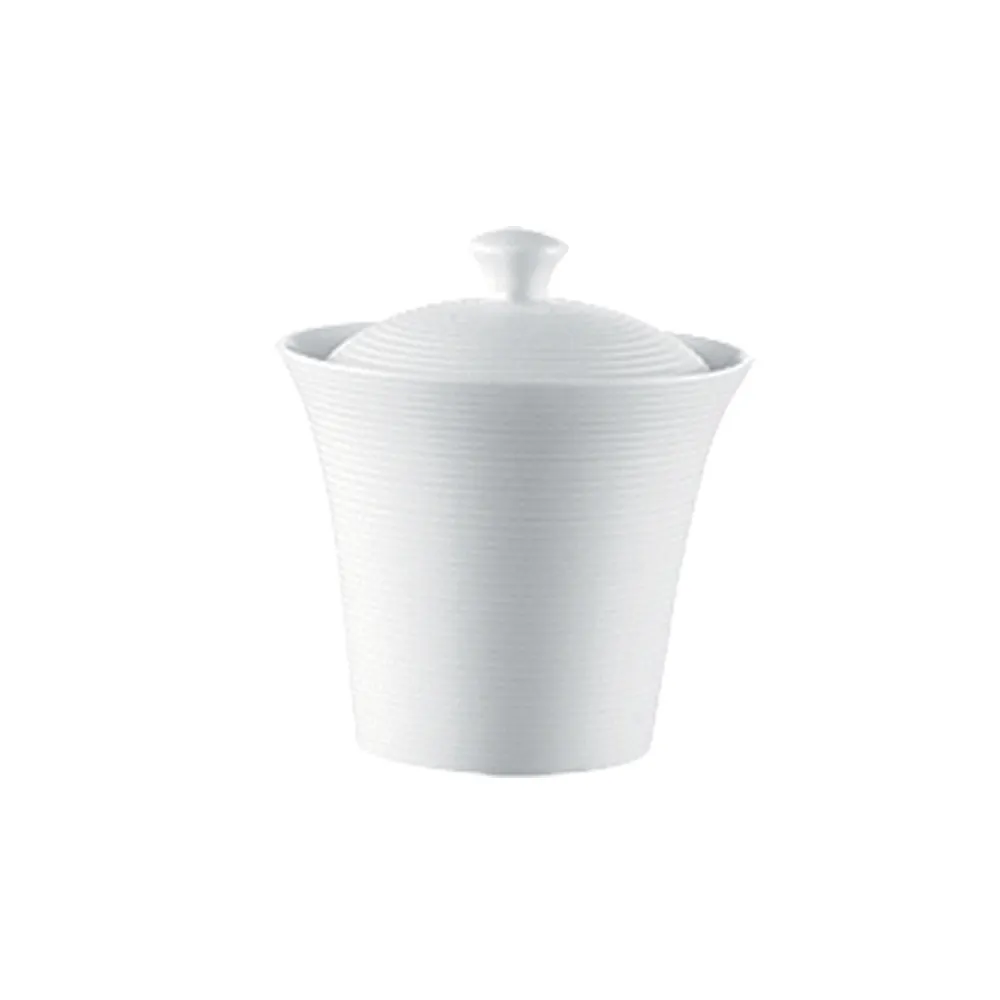 CAC China HMY-HSP - Sugar Bowl, 4" Dia x 3½" H, Porcelain White Lid, Dishwasher Safe - 1 Dozen