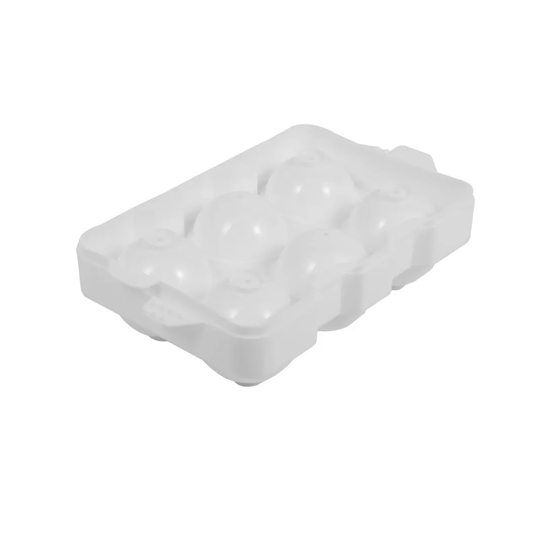 CAC China ICBT-R6LD Ice Cube Tray, 6-Compartment Round, White Polypropylene (PP) Lid Included