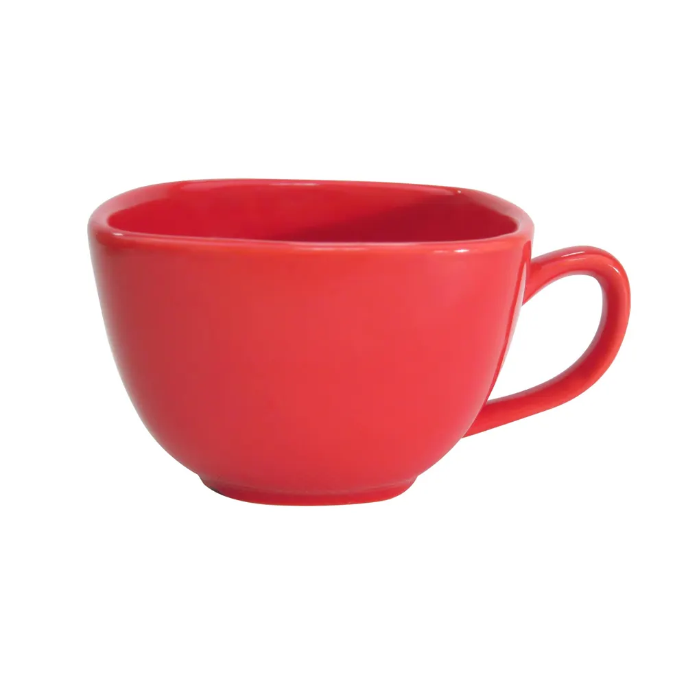 CAC China KC-1-R - Coffee Cup, 8 oz, 3½" L x 3½" W x 2½" H, Red Ceramic, Safe - 1 Dozen