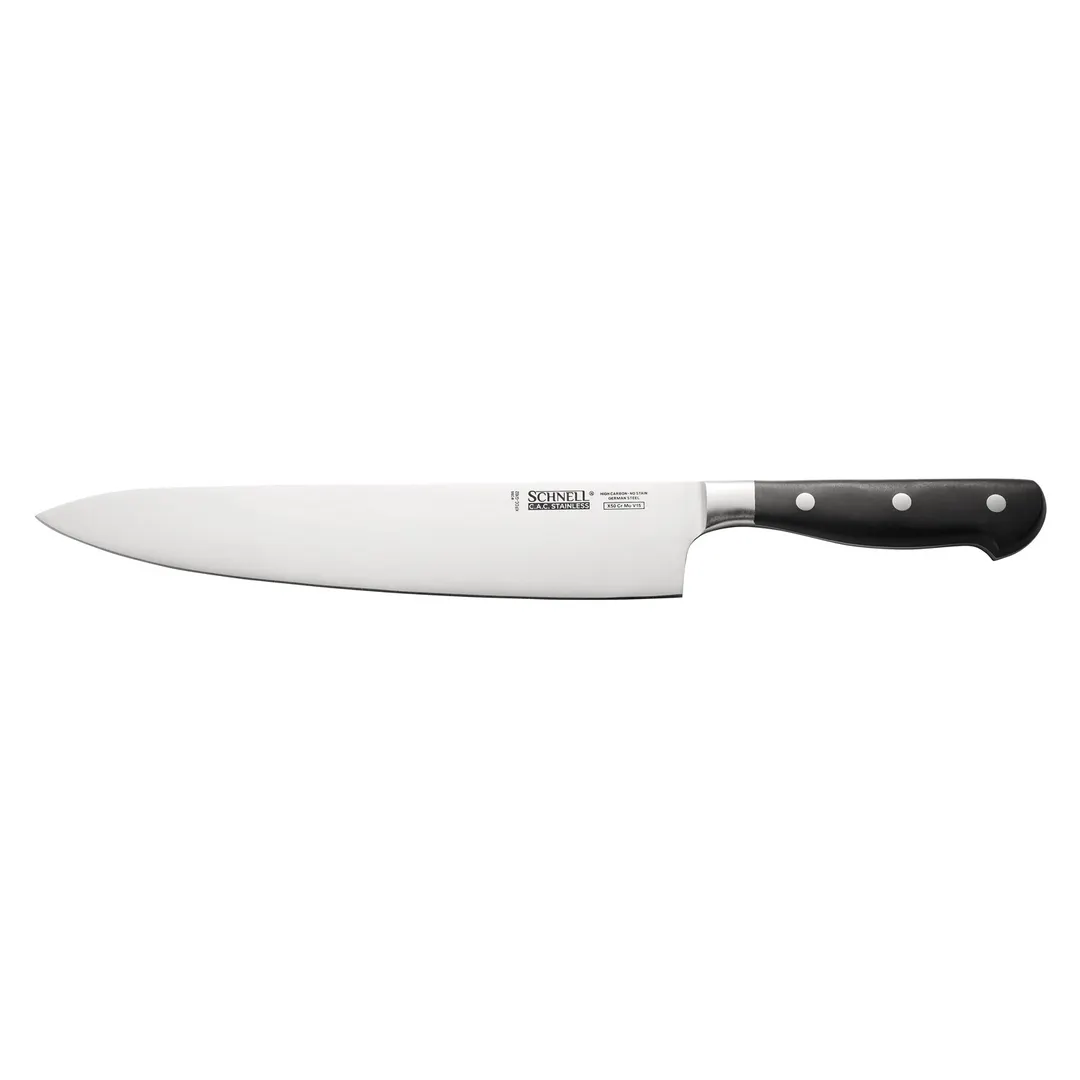 CAC China KFCC-G102 Chef Knife, 10" Blade, Forged, High-Carbon Steel, Black Handle