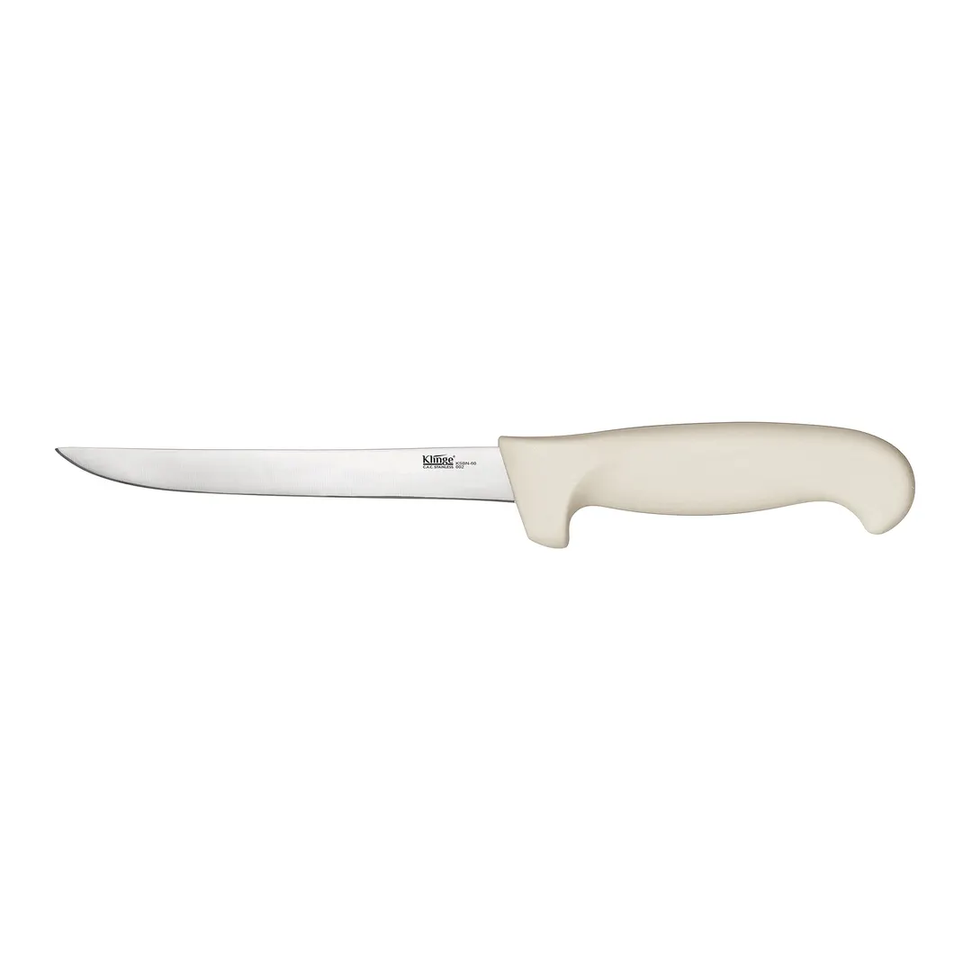 CAC China KSBN-60 Boning Knife, 6" German High-Carbon Steel, White Handle