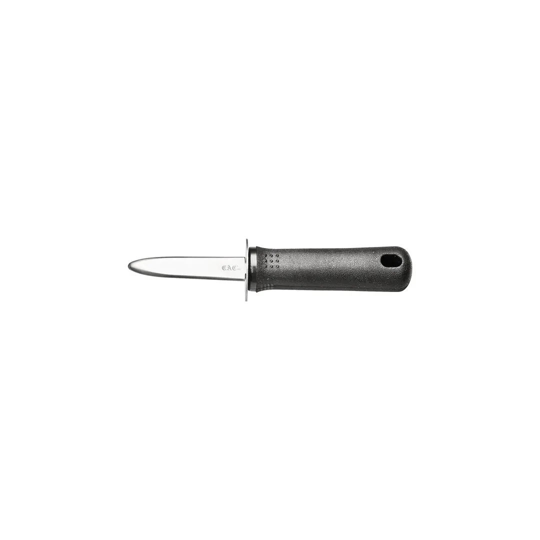 CAC China KTCG-OK10 ComfyGrip Oyster Knife, 7-1/4", Black Soft-Touch Handle, Stainless Steel