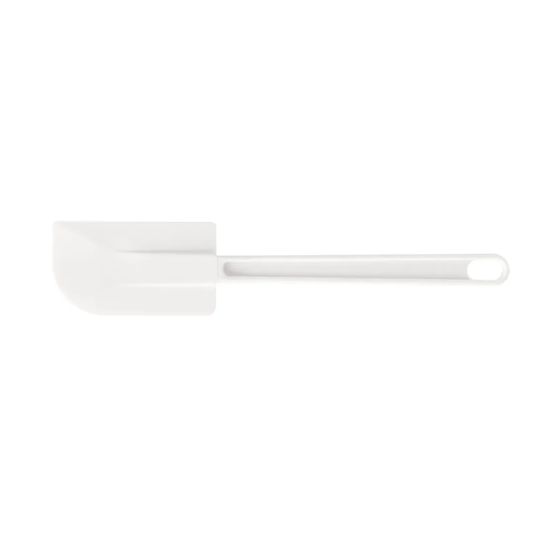 CAC China KUSF-R-10 Commercial Spatula, 10" Flat Blade, Rubber, White Handle And Blade, BPA Free