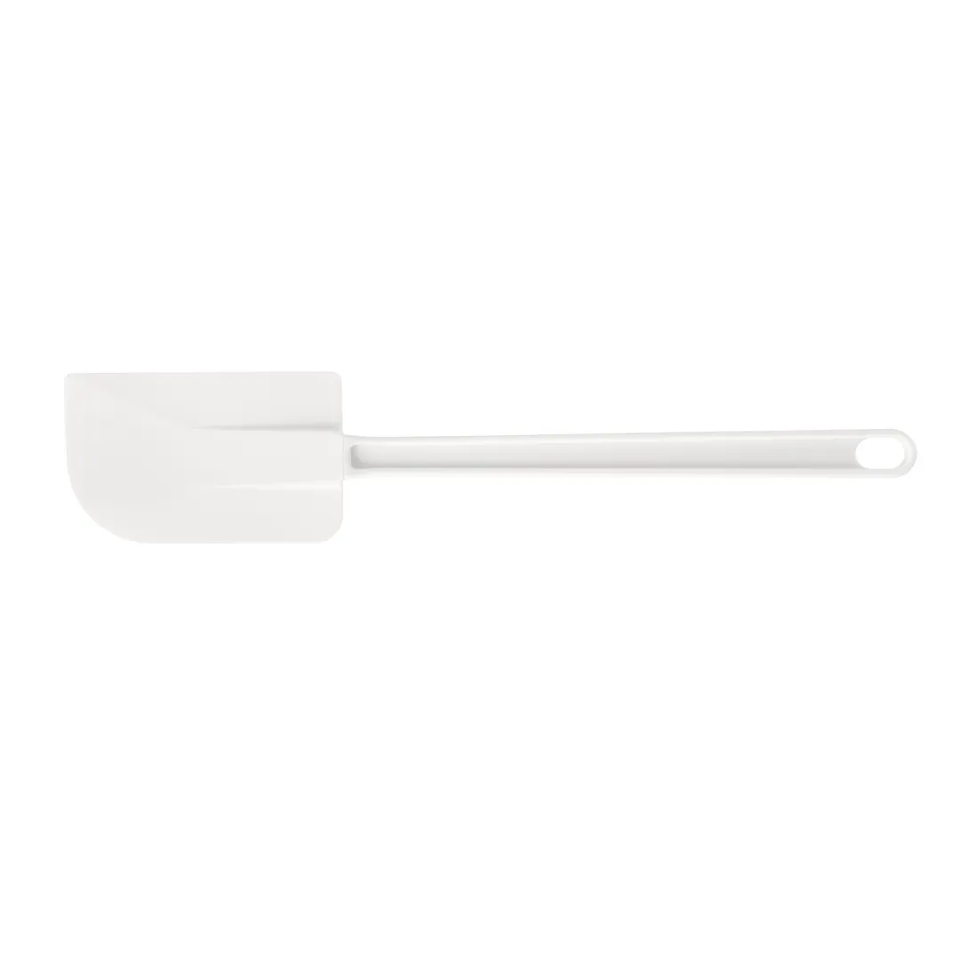 CAC China KUSF-R-14 Commercial Spatula, 14", Flat Blade, Rubber, White Handle And Blade, BPA Free