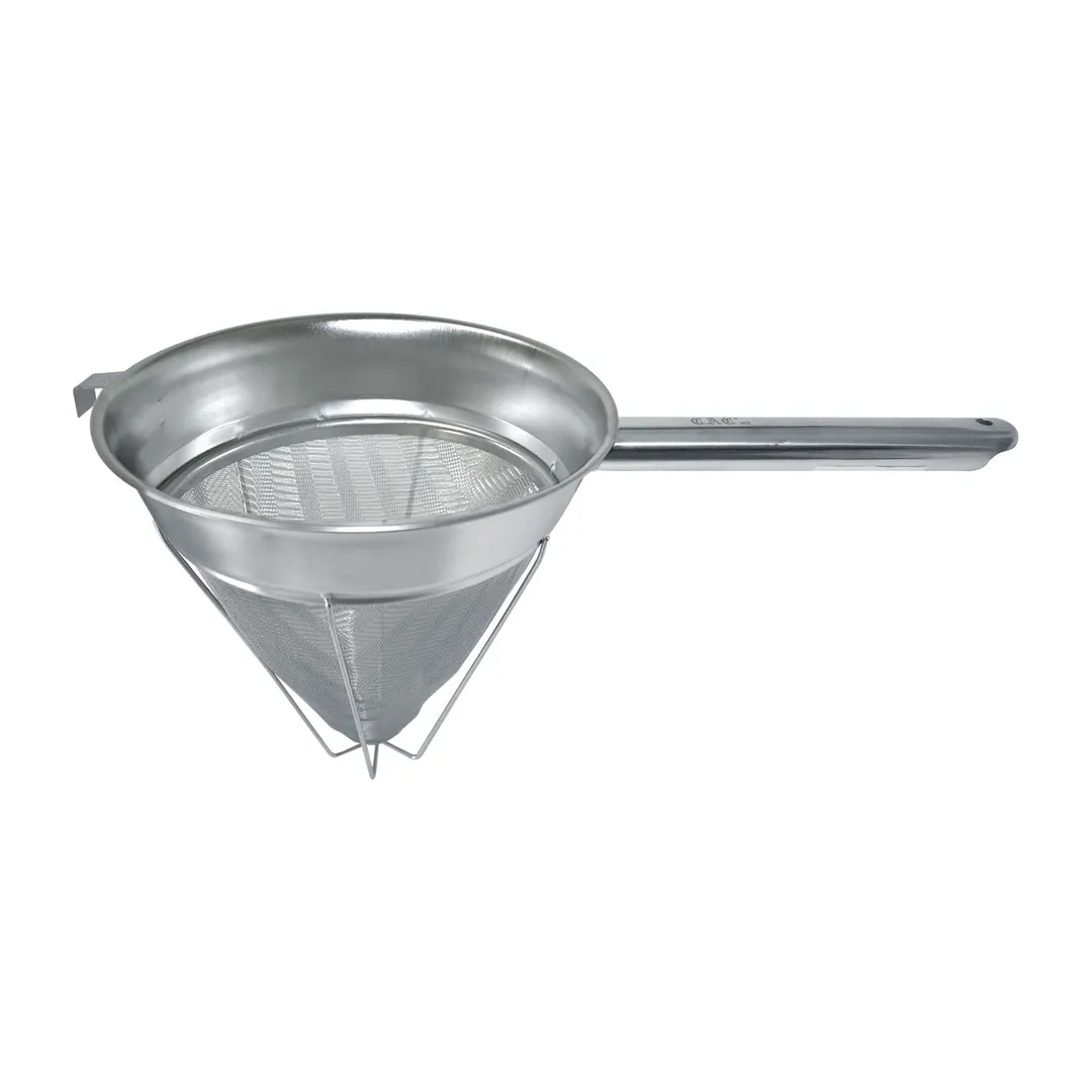 CAC China KUSN-10X 10" Extra Fine Mesh Stainless Steel China Cap & Bouillon Strainer