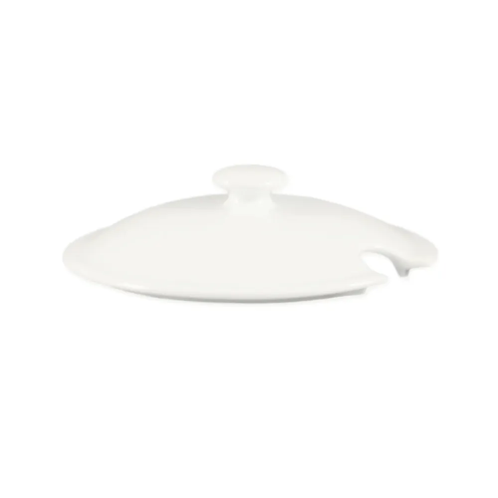 CAC China LN-88-LID - Lion Tureen Lid, 7-1/2" Dia x 2" H, Porcelain, Super White, Dishwasher Safe