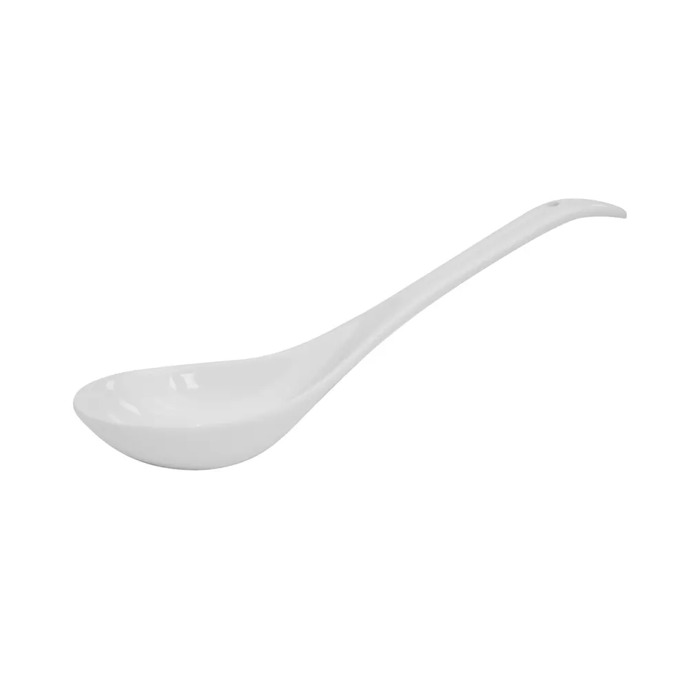 CAC China LN-SP10 - Lion Soup Spoon, 4 oz (10-5/8" L x 3-1/4" W), Porcelain White, Safe - 1 Dozen