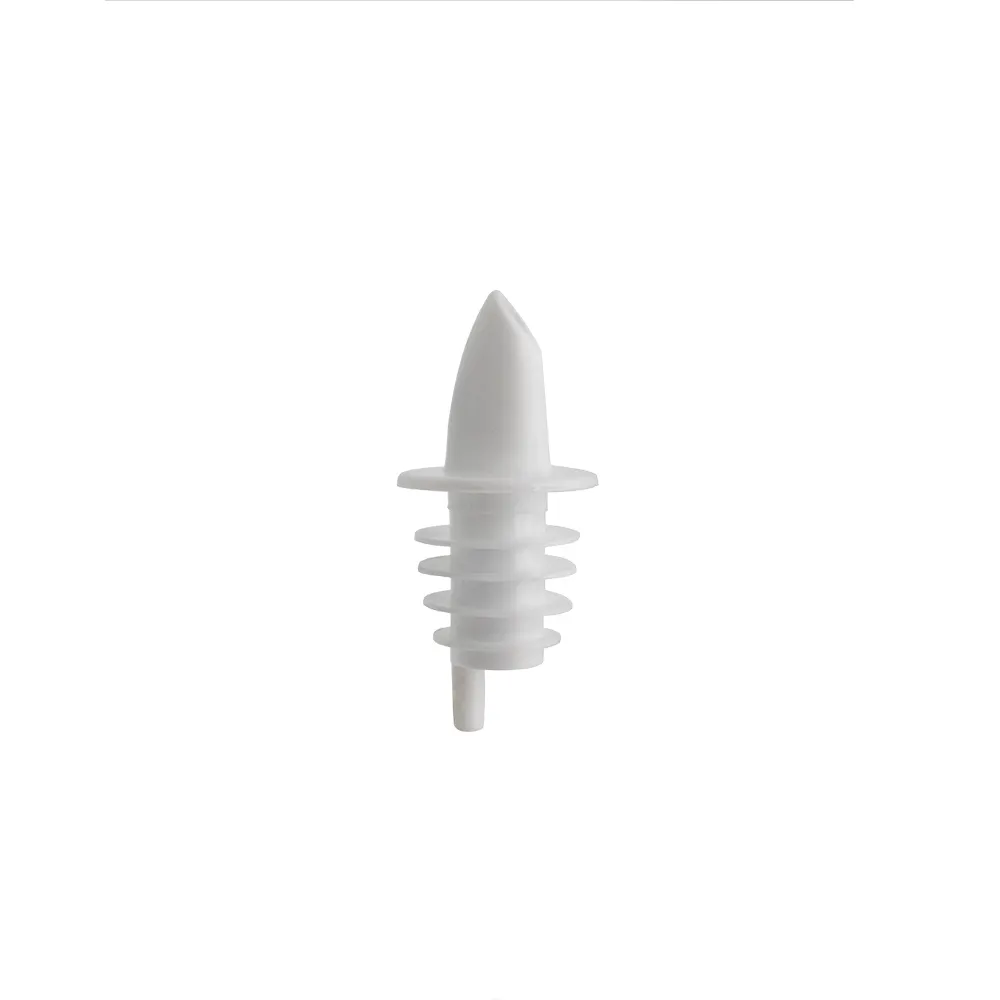 CAC China LQPR-P2WT Free Flow Liquor Pourer, Plastic, White, With Collar, Sold per Dozen