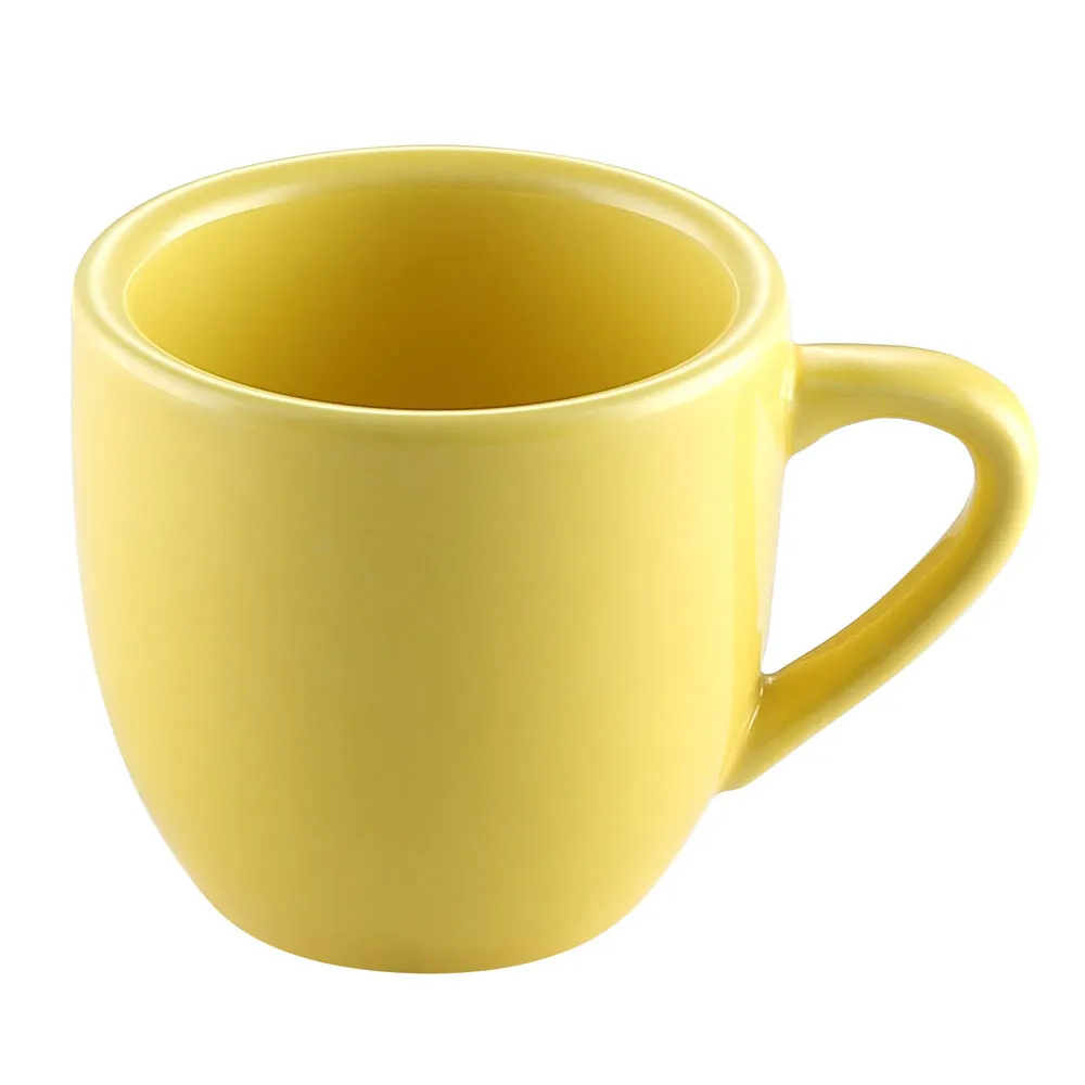CAC China LV-35-Y Las Vegas Cup, Tall 3½ oz 2½" Dia x 2½" H Yellow Dishwasher Safe - 1 Dozen