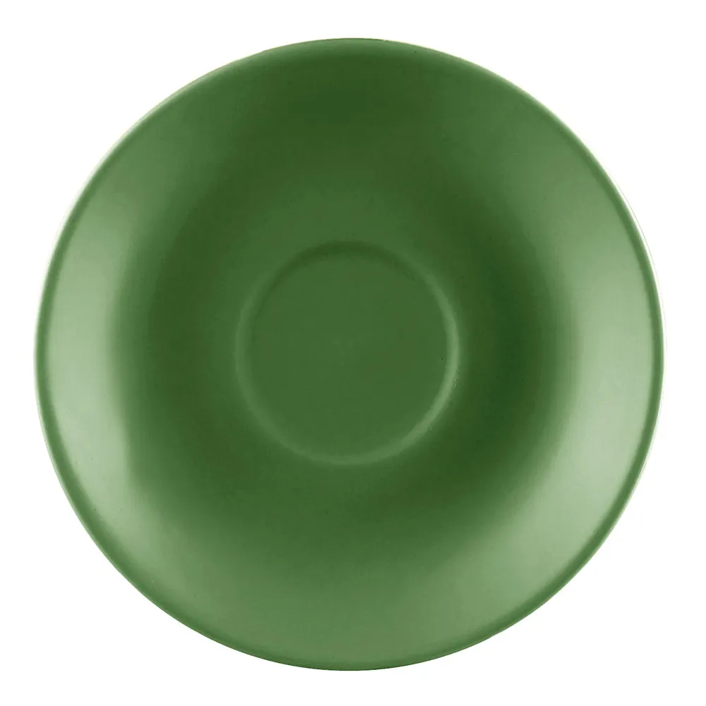 CAC China LV-36-G After‑Dinner Saucer, 4.5" Dia x 0.75" H, Green Stoneware, Dishwasher - 1 Dozen
